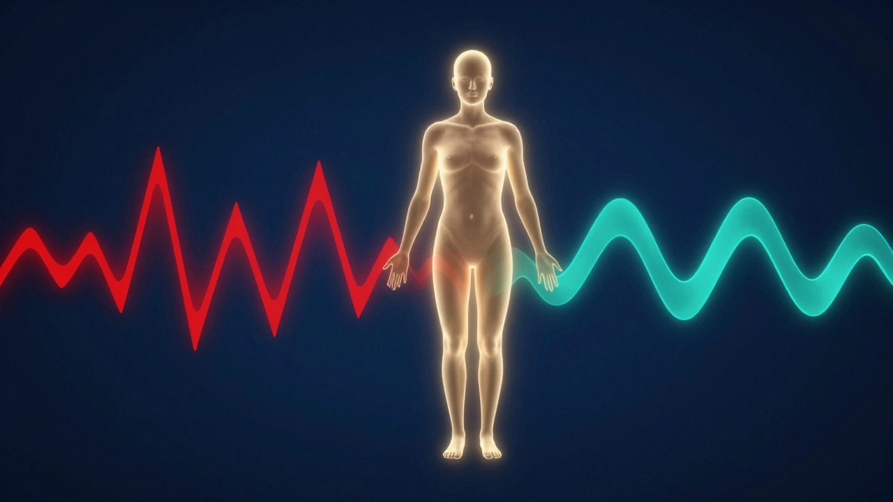 Conceptual illustration of stable blood sugar levels versus a spike and crash.