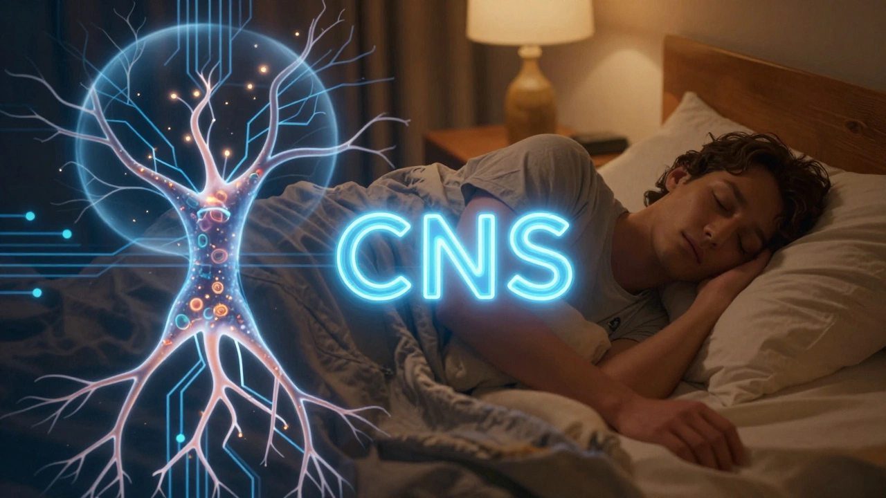 Conceptual image of nervous system activity and deep sleep recovery