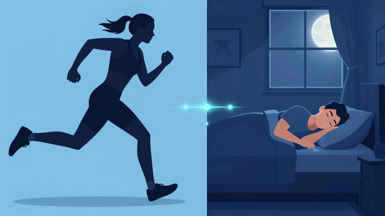 Illustration showing exercise and sleep for fitness