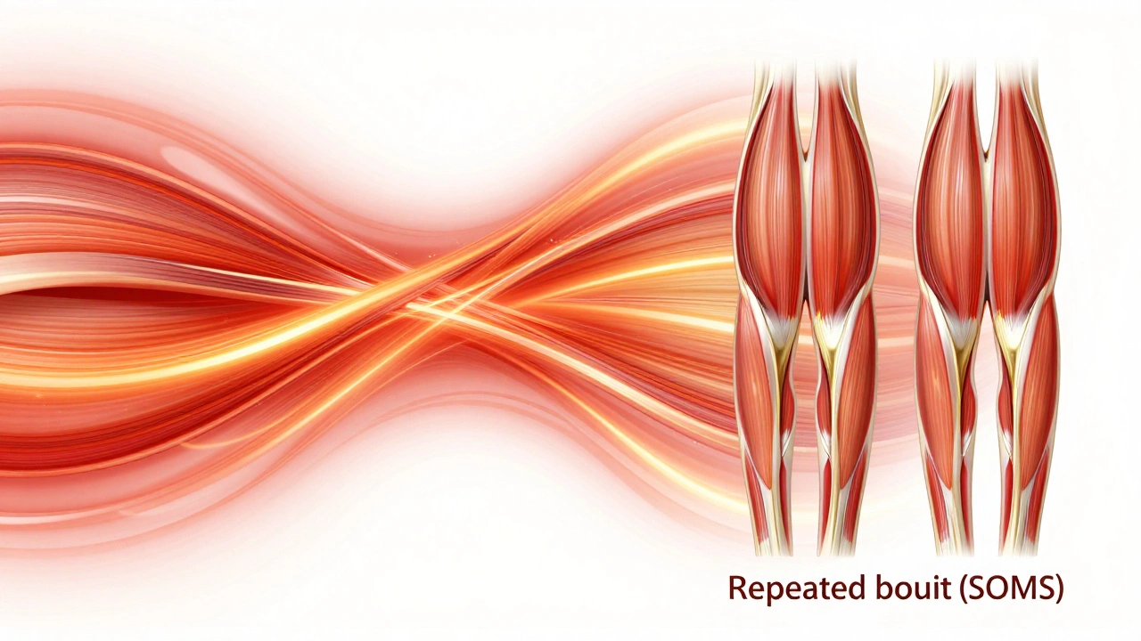 Abstract art showing muscle fiber damage turning into resilient, healed tissue.