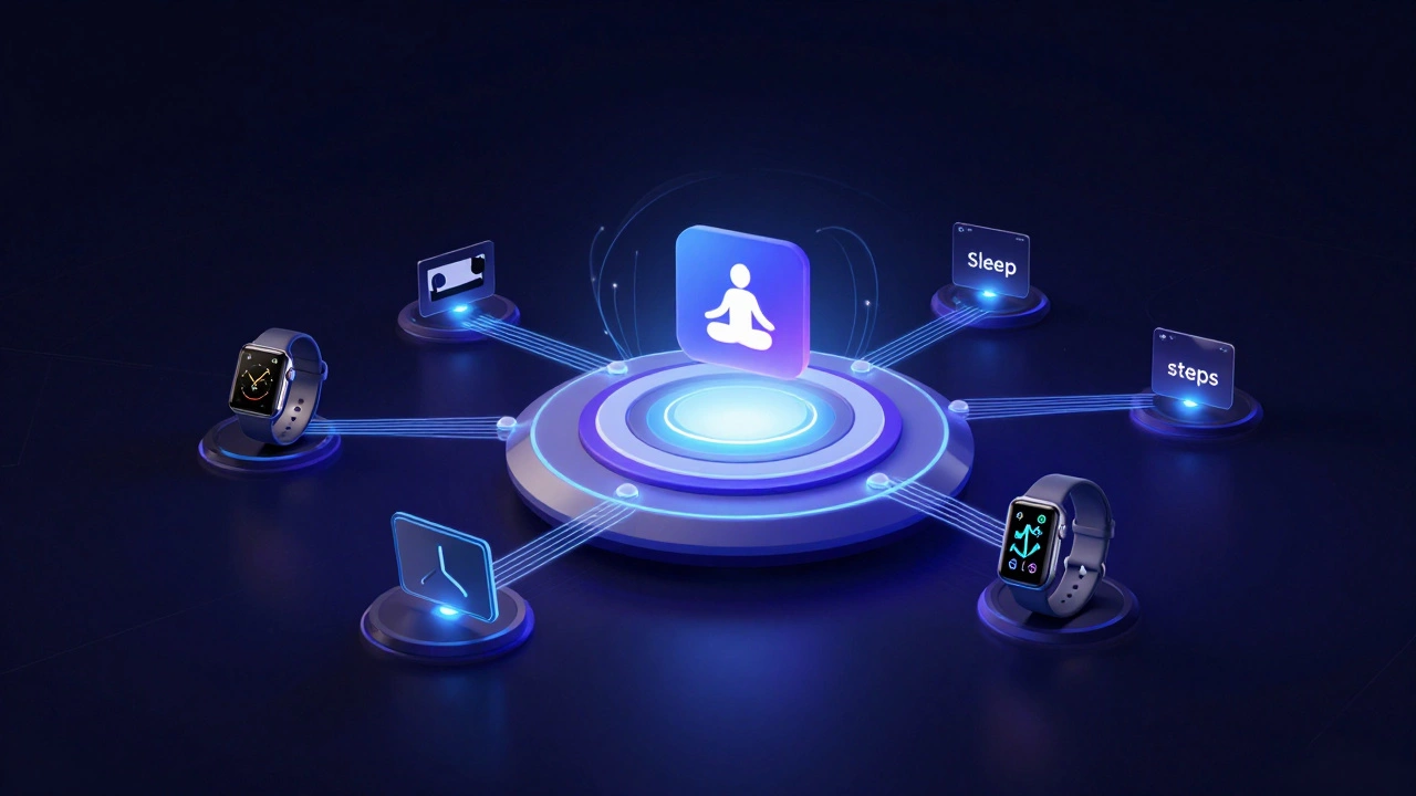 Abstract visualization of connected health data hub