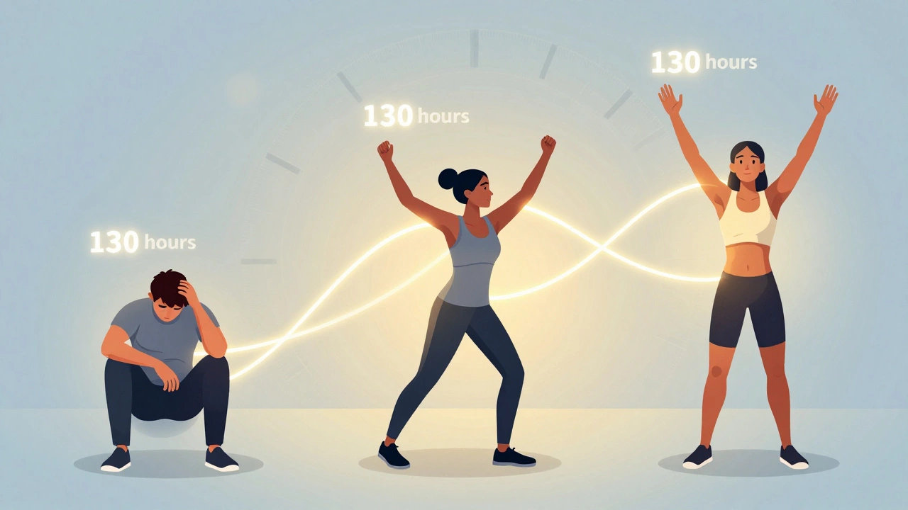 Illustration of fitness journey stages from beginner to confident athlete