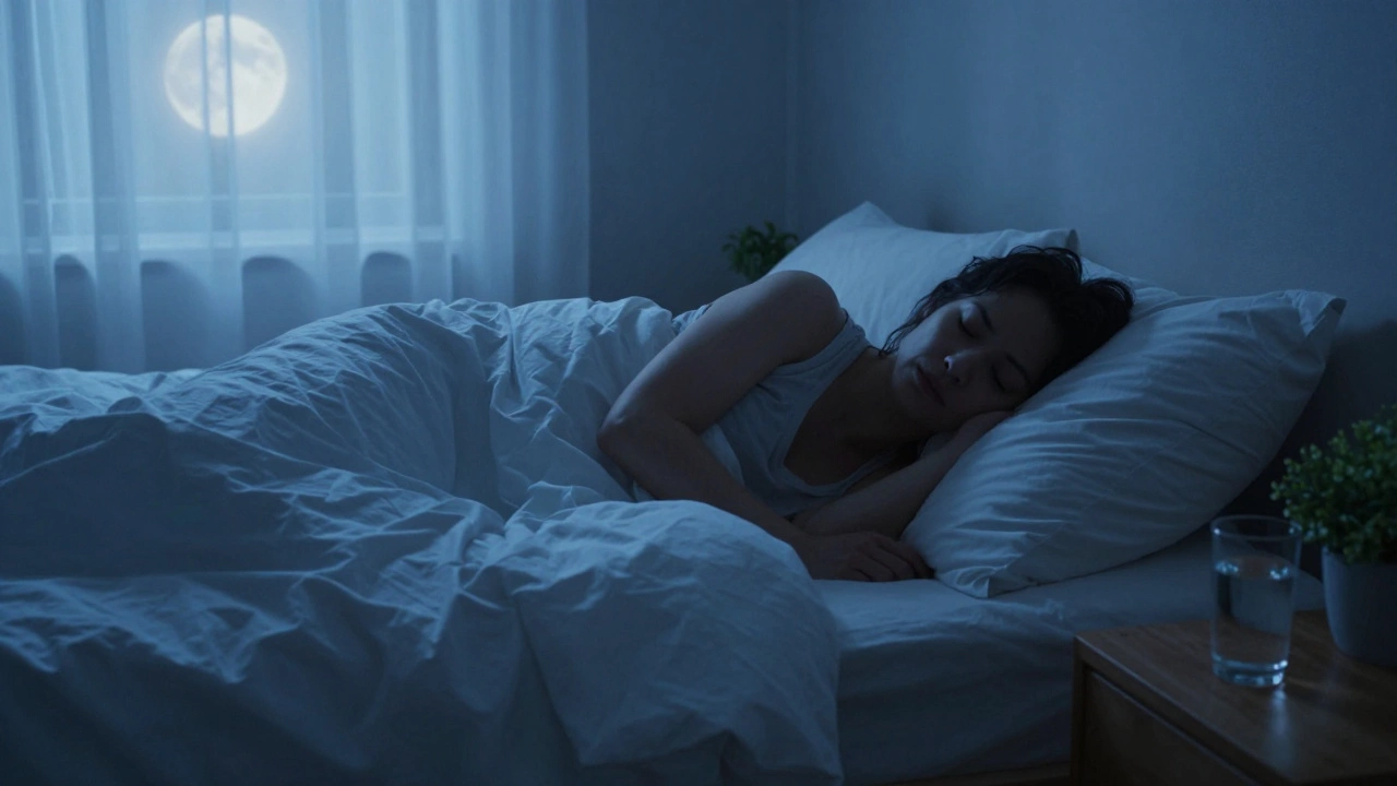 Peaceful bedroom scene emphasizing quality sleep and rest