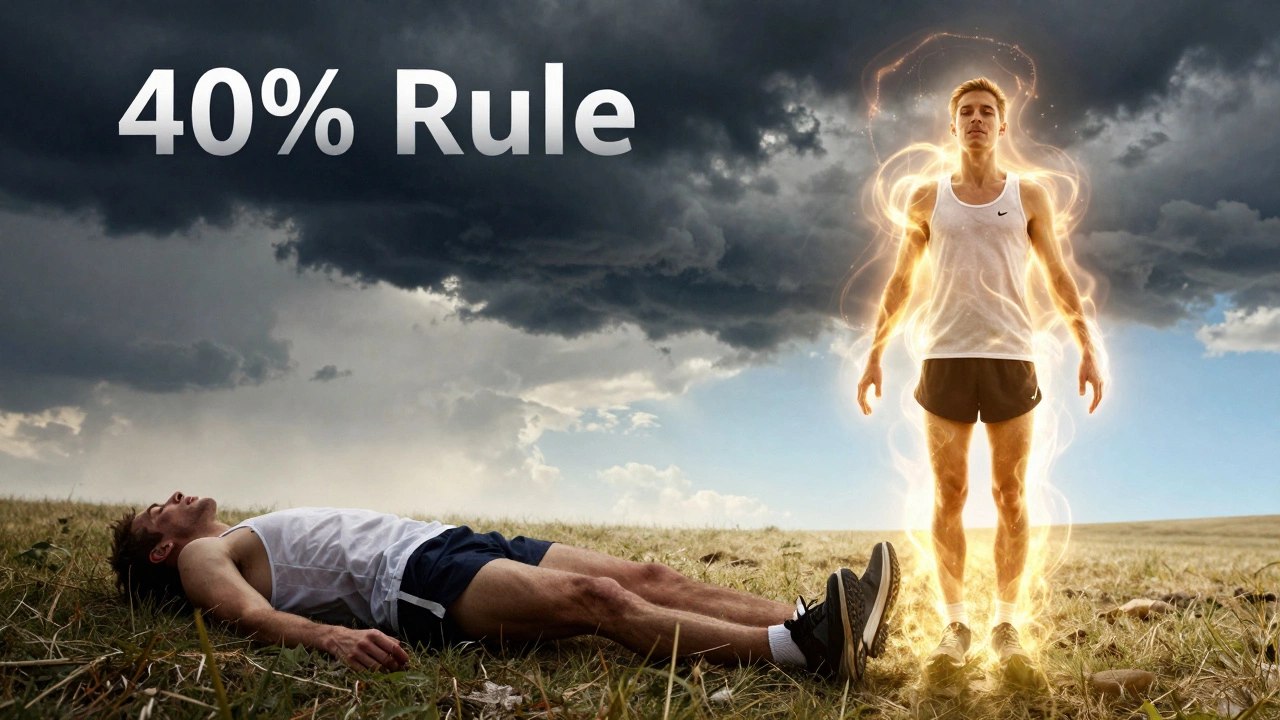 Conceptual art of a runner unlocking hidden mental energy reserves